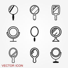 Mirror icon isolated on background. Design for banner, logo.