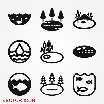 Pond icon illustration isolated vector sign symbol