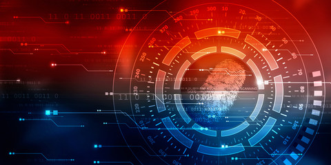 Fingerprint Scanning Technology Concept 2d Illustration