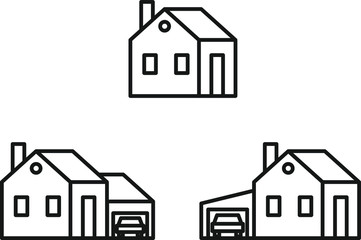 home with garage icon , vector illustration