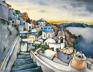 Fototapeta na wymiar Santorini. Greece landscape