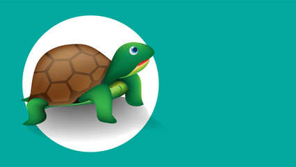 The cartoon illustration picture of a cute tortoise. ( vector )