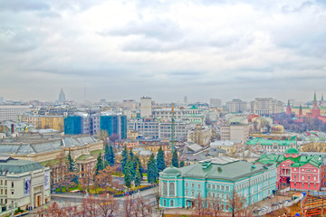 Old city aerial view. Metropolis