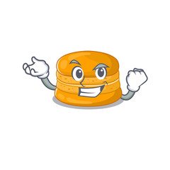 Orange macaron cartoon character style with happy face