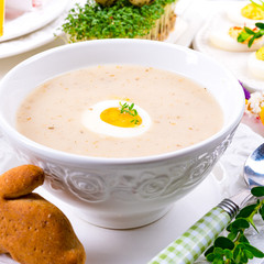 Easter in Polish: sour flour soup for Easter breakfast (Żurek)
