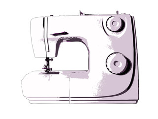 Blank sewing machine on a white background