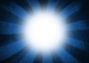 Blue sunburst with white glow
