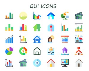 Obraz premium Modern Simple Set of gui Vector flat Icons