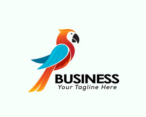 Parrots art look manly logo design inspiration