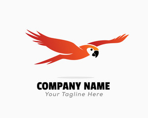 simple Red parrots flying high logo design inspiration © ShiipArts