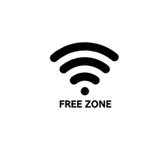 Wi-Fi icon, free zone. Raster illustration