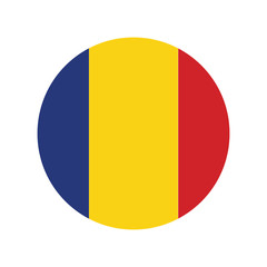flag - Romania, button flat design with romania flag, Abstract illustration: button with flag from Romania country.