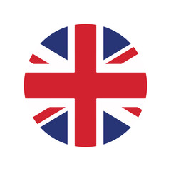 Flag of the United Kingdom, Britain flag circle. The symbol of Independence Day, a souvenir, a button for switching the language on the site, vector icon.