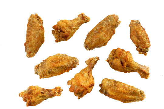 fried chicken wings on a white background
