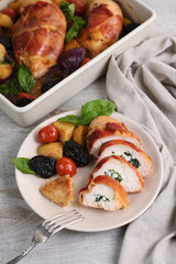 Sliced Stuffed Chicken Breast