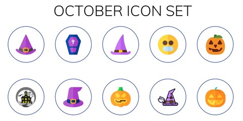 october icon set