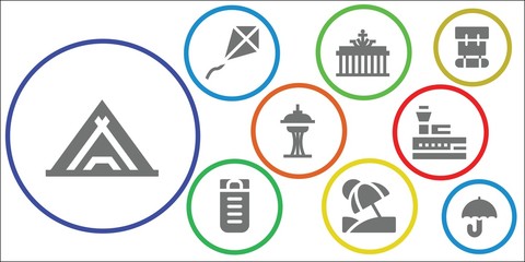 tourism icon set