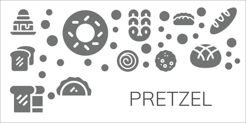 Modern Simple Set of pretzel Vector filled Icons