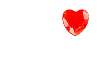 Heart on white paper with copy space
