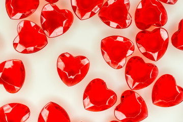 Heart on white paper with copy space
