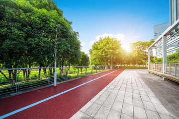 Red pedestrian trail