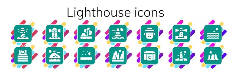 lighthouse icon set