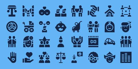 Modern Simple Set of family Vector filled Icons