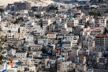 dense buildings in one of the Jerusalem areas in Israel