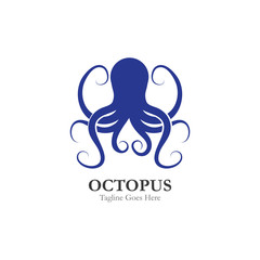 Octopus logo or symbol icon illustration design template