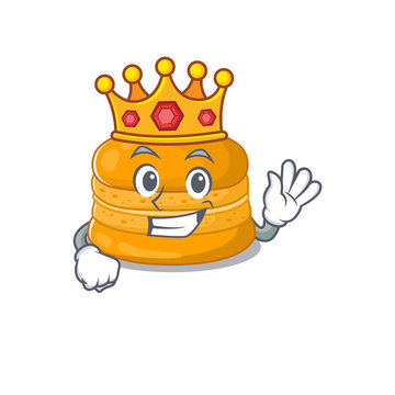 The Royal King of orange macaron cartoon character design with crown