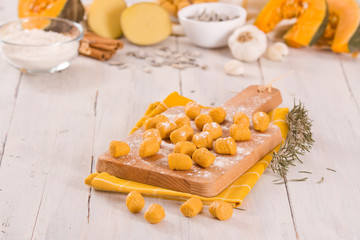 Raw pumpkin gnocchi.