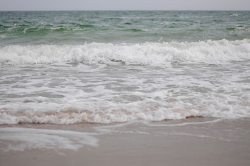 Sea ​​wave close up, low viewing angle.