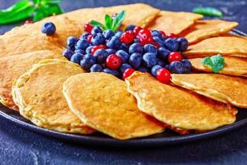 close-up of oatmeal pancakes on a plate