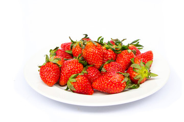 fresh strawberry in white plate