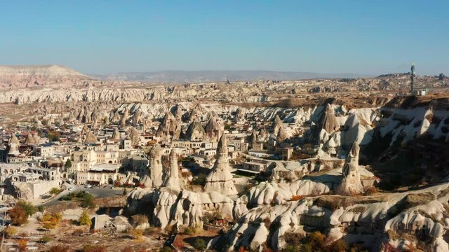 Drone cappadocia valley in Turkey goreme