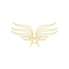 A Letter Logo Icon Design with Creative Wings