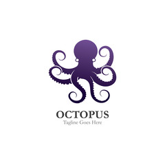 Octopus logo or symbol icon illustration design template