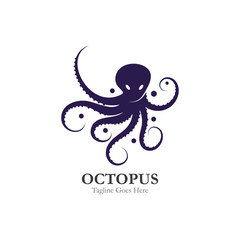 Octopus logo or symbol icon illustration design template