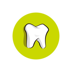 Fresh Simple Tooth Logo on a Green Background 