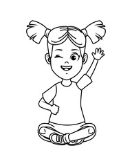 happy little girl avatar character