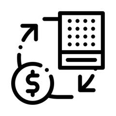 Exchange Lottery Sheet for Money Icon Vector. Outline Exchange Lottery Sheet for Money Sign. Isolated Contour Symbol Illustration