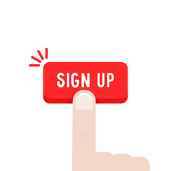 forefinger press on sign up button