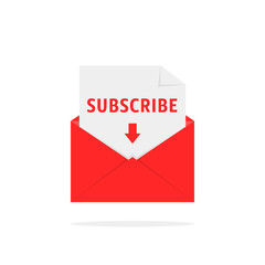 subscribe newsletter with red letter