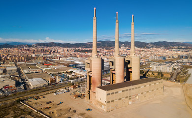 Sand Adria de Besos power thermal station in Barcelona