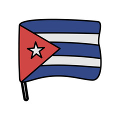 cuba flag country isolated icon