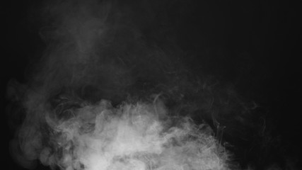 Fototapeta premium smoke , vapor , fog - realistic smoke cloud best for using in composition, 4k, use screen mode for blending, ice smoke cloud, fire smoke, ascending vapor steam over black background - floating fog