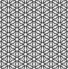 Seamless arabic geometric ornament in black and white.Thick lines.