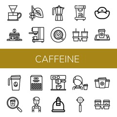 caffeine simple icons set