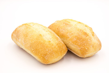 Two buns made from wheat flour, bread.