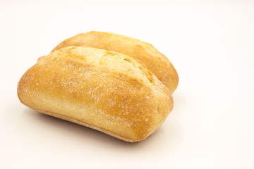 Two buns made from wheat flour, bread.